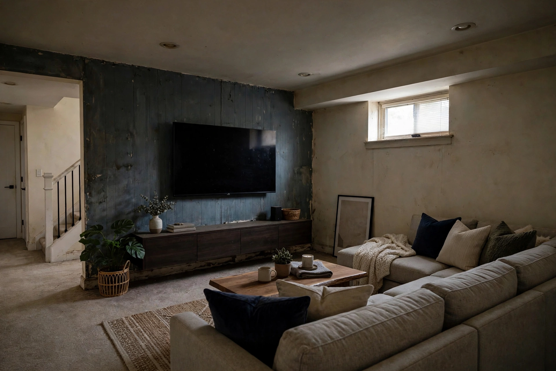 Before photo,  Basement Painting in Collington, by Bowie Painting Company